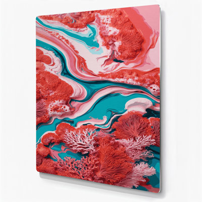 Abstrait art fluide en métal rose 16