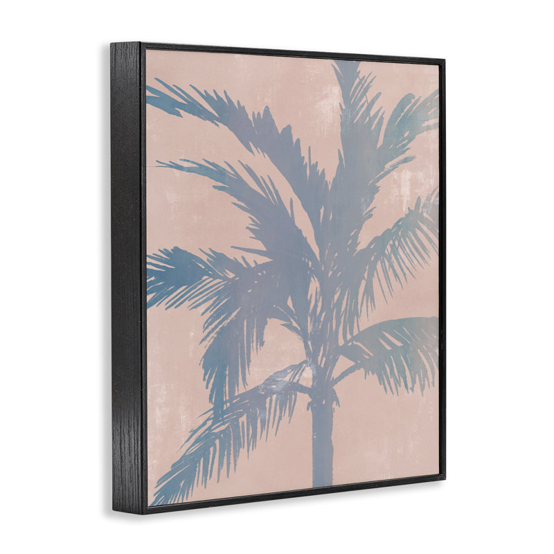 «Hazy Tropics Palm», estampe numérique, design par Ian C., H 20 po x l 16 po, Giclée encadrée noir minuit