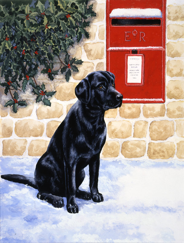 Drapeau de jardin noir Labrador, H 15 po x l 11 po