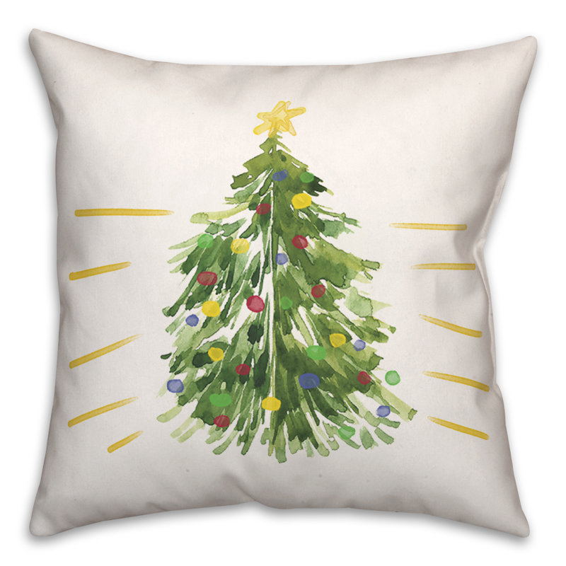 Reversible 18" x 18" Square Christmas Throw Pillow