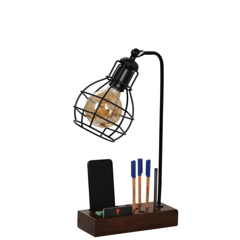 Lampe de bureau brun foncé 17,72 po Mcbroom