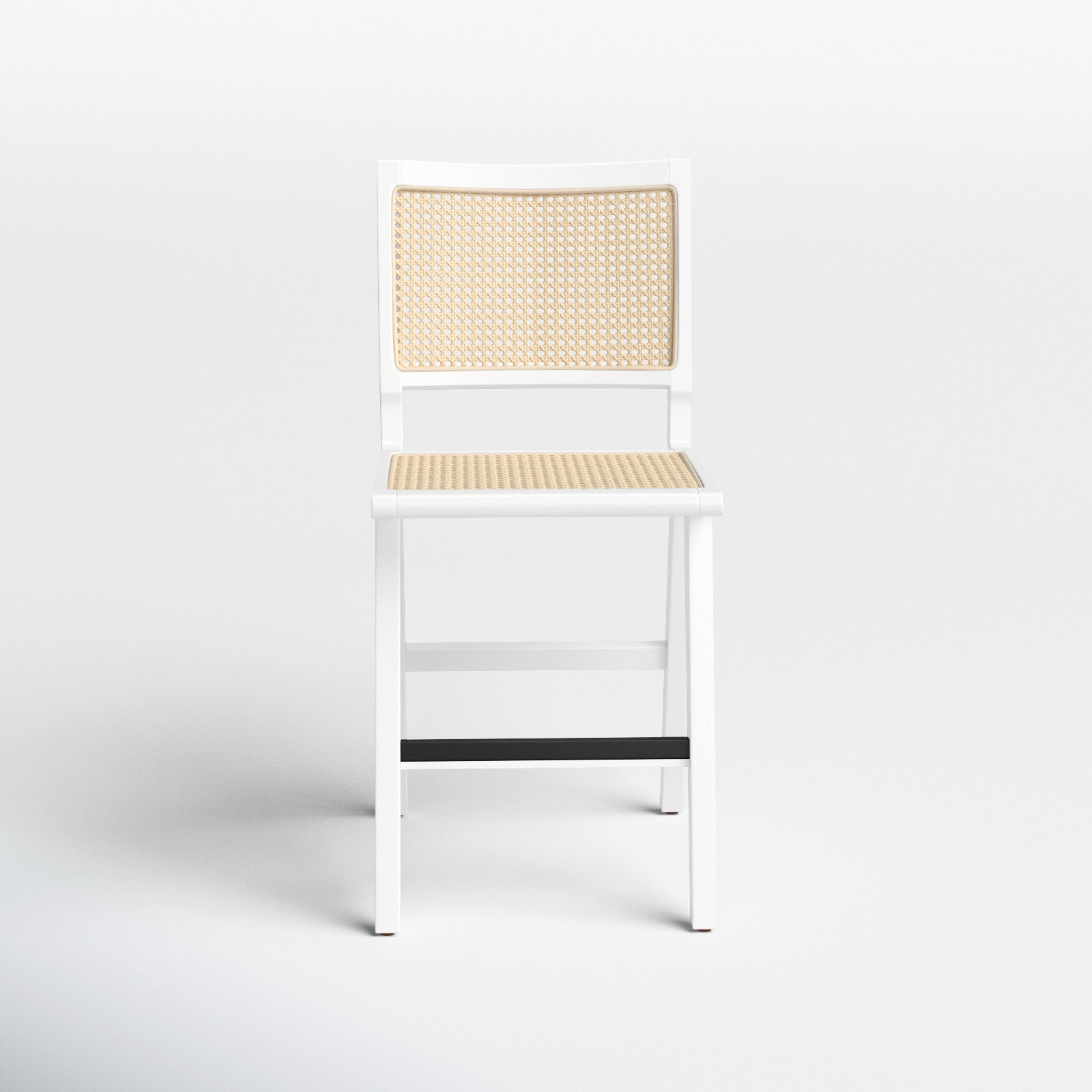 Atticus Cane Bar & Counter Stool, White, Counter Stool (23.2" Seat Height)