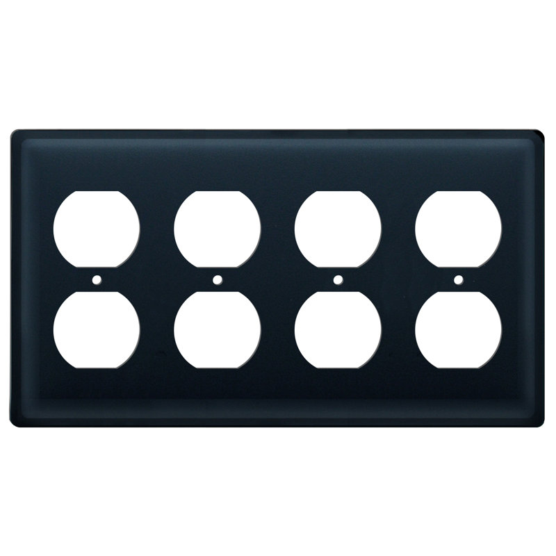 Plain 4-Gang Duplex Outlet Wall Plate