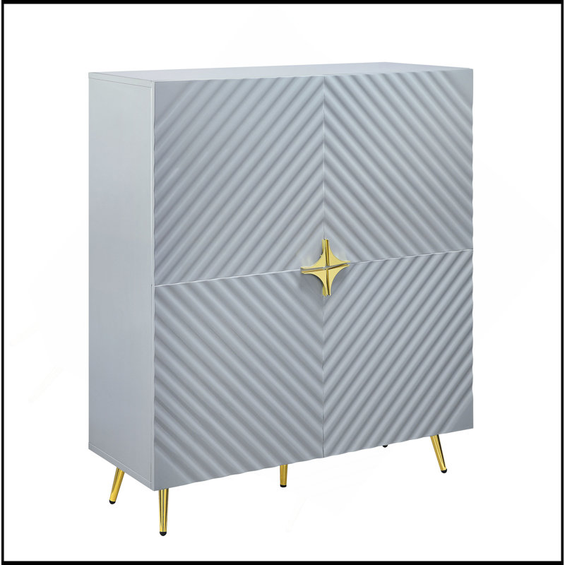 Armoire d'appoint moderne et brillante avec un design élégant pour la maison, Gris
