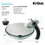 Lavabo de salle de bain vasque circulaire en verre transparent avec robinet-3414034