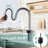 High - Arc Pull Down Kitchen Faucet Of Stainless Steel, Single Hole, Dual Spray Modes, 360 Rotation And Leak Valve Endurance Hole With Steel Body, Flexibility Easy Installation For Island Kitchens