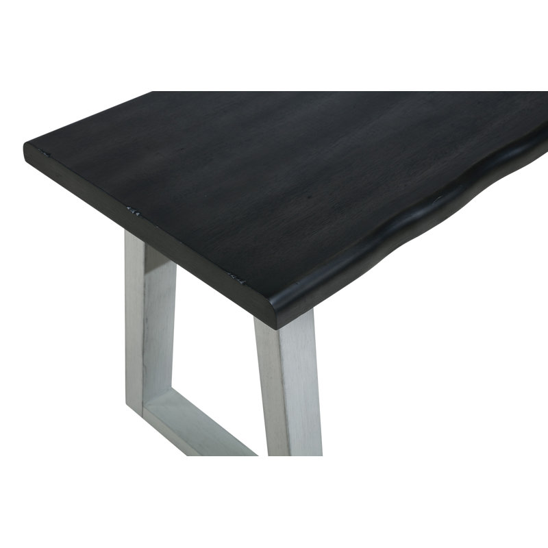 Upholstered Bench, Charcoal/Light Gray