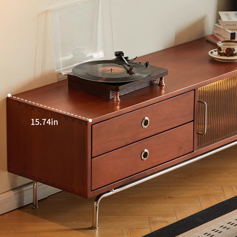 Retro solid wood storage TV cabinet