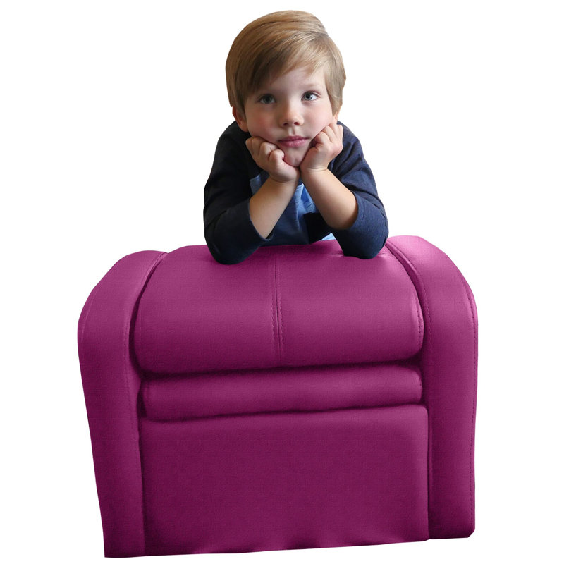 Hibner Kids 16'' Recliner and Ottoman, Pink