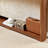  70.1 Inch Narrow Wave Curved Console Table, Wooden Storage Sofa Table with Thick Wear-Resistant Tabletop, Modern Retro Entryway Hallway Table for Living Room Office-1377965428