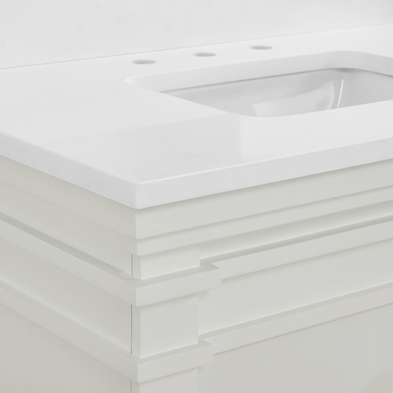 FLW Harmony 36 Wood Sink Vanity, White, 36