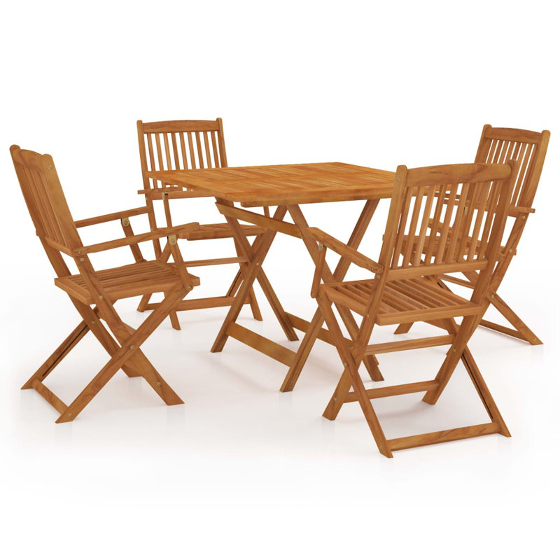 Hanish 4 - Person Acacia Patio Dining Set with Square Table