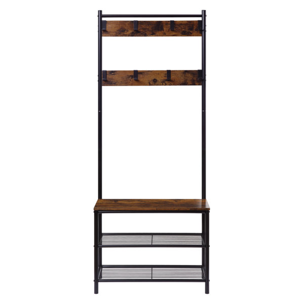 17 Stories Hall Tree 28'' Wide with Bench and Shoe Storage | Wayfair