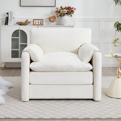 Fauteuil d'appoint en chenille de 38,1 po de largeur avec canapé simple pour le salon et la chambre à coucher