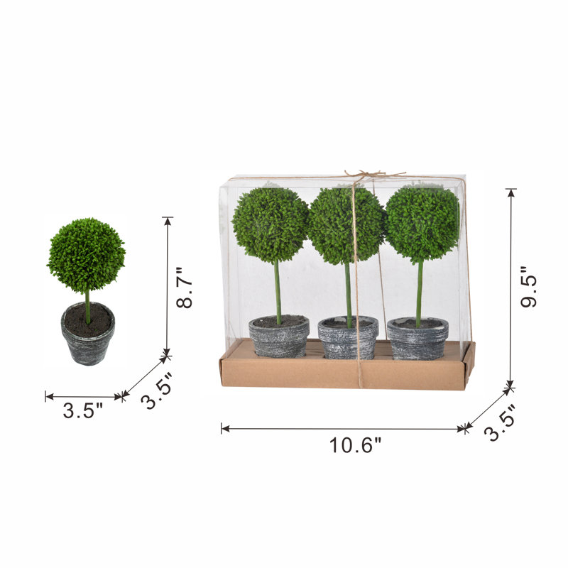 Ensemble de 4 buis artificiels en pot, Black, 3
