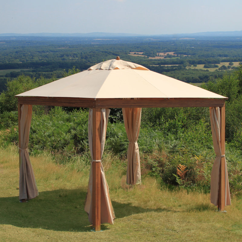 Levante 10 Ft. W x 10 Ft. D Solid Wood Patio Gazebo, Harvest Wheat