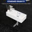 Lavabo mural rectangulaire en céramique blanche de 37 x 18,5 cm, lavabo suspendu compact avec un seul trou de robinetterie, bonde de 4,4 cm, hauteur de 9 cm, idéal pour les petites salles de bain et les toilettes.