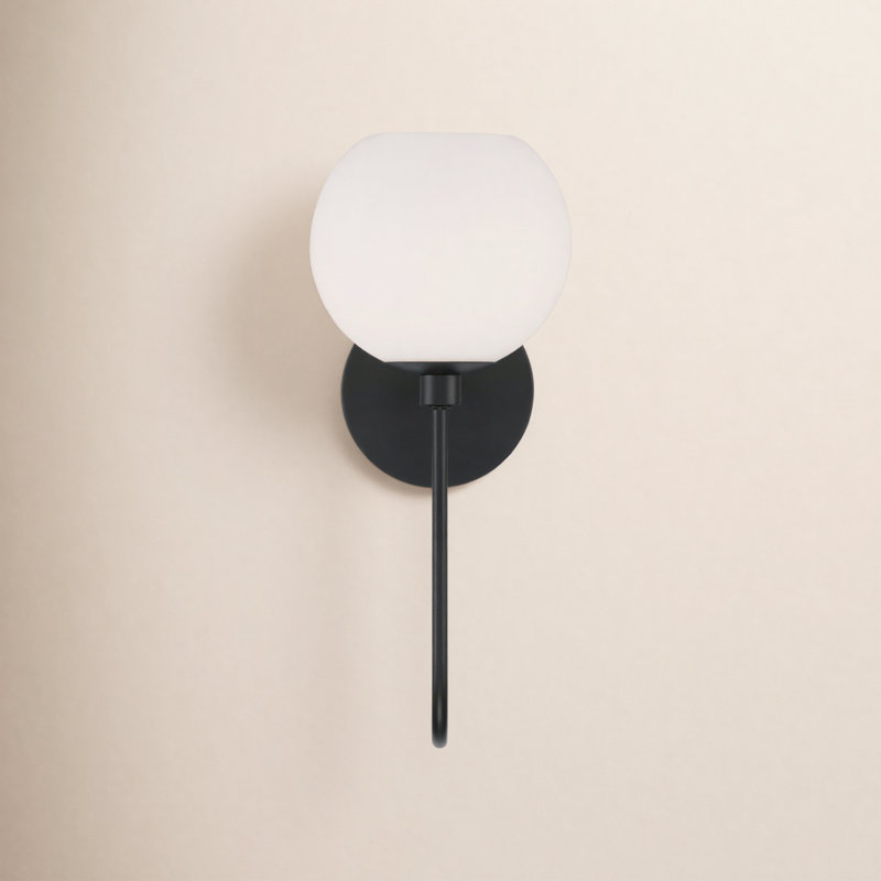 Applique murale sphérique 1 lumière 6,50 "x H 15,25", Noir mat