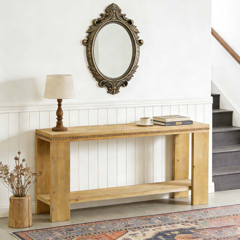 63" Console Table with Storage Shelf
