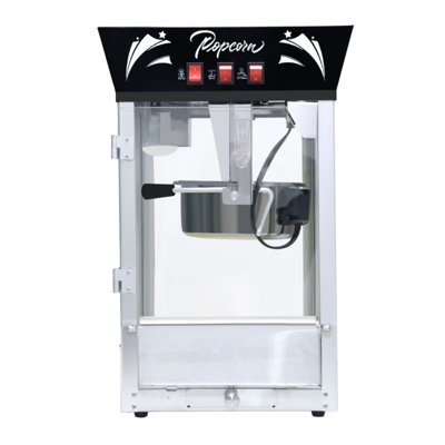 Machine à maïs soufflé commerciale MAKER, machine à maïs soufflé en acier inoxydable avec verre trempé, plateau chauffant, pop-corn de comptoir de 850 W pour les fêtes, les événements et le cinéma maison