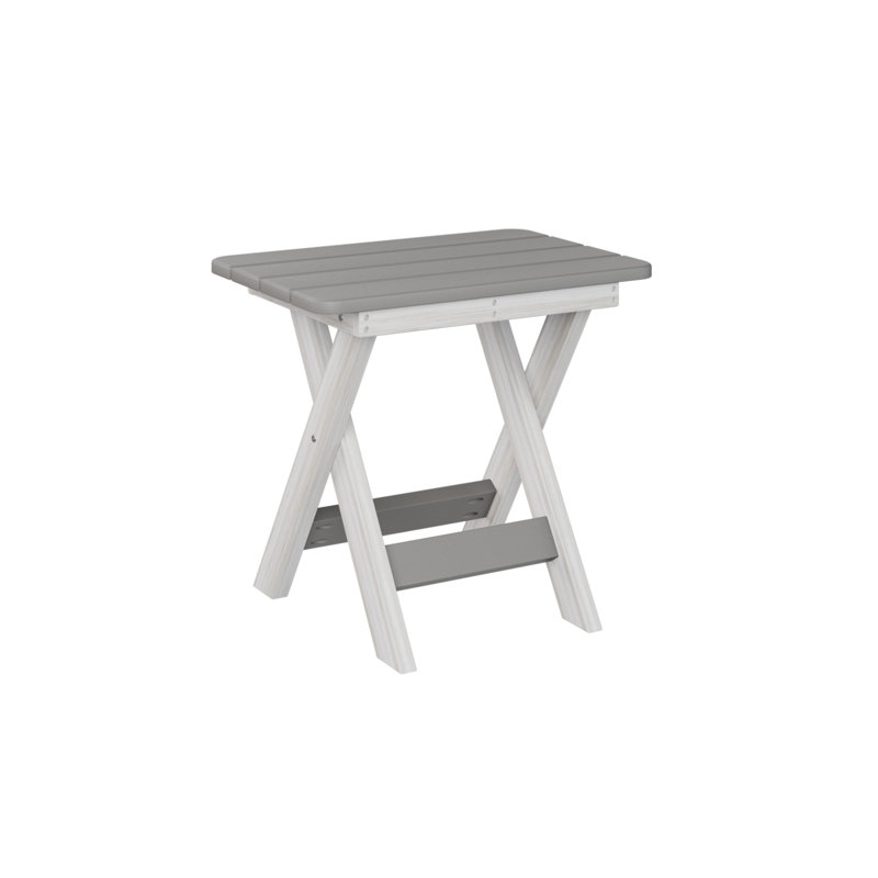 Berlin Gardens Folding End Table, Seashell, Light Gray