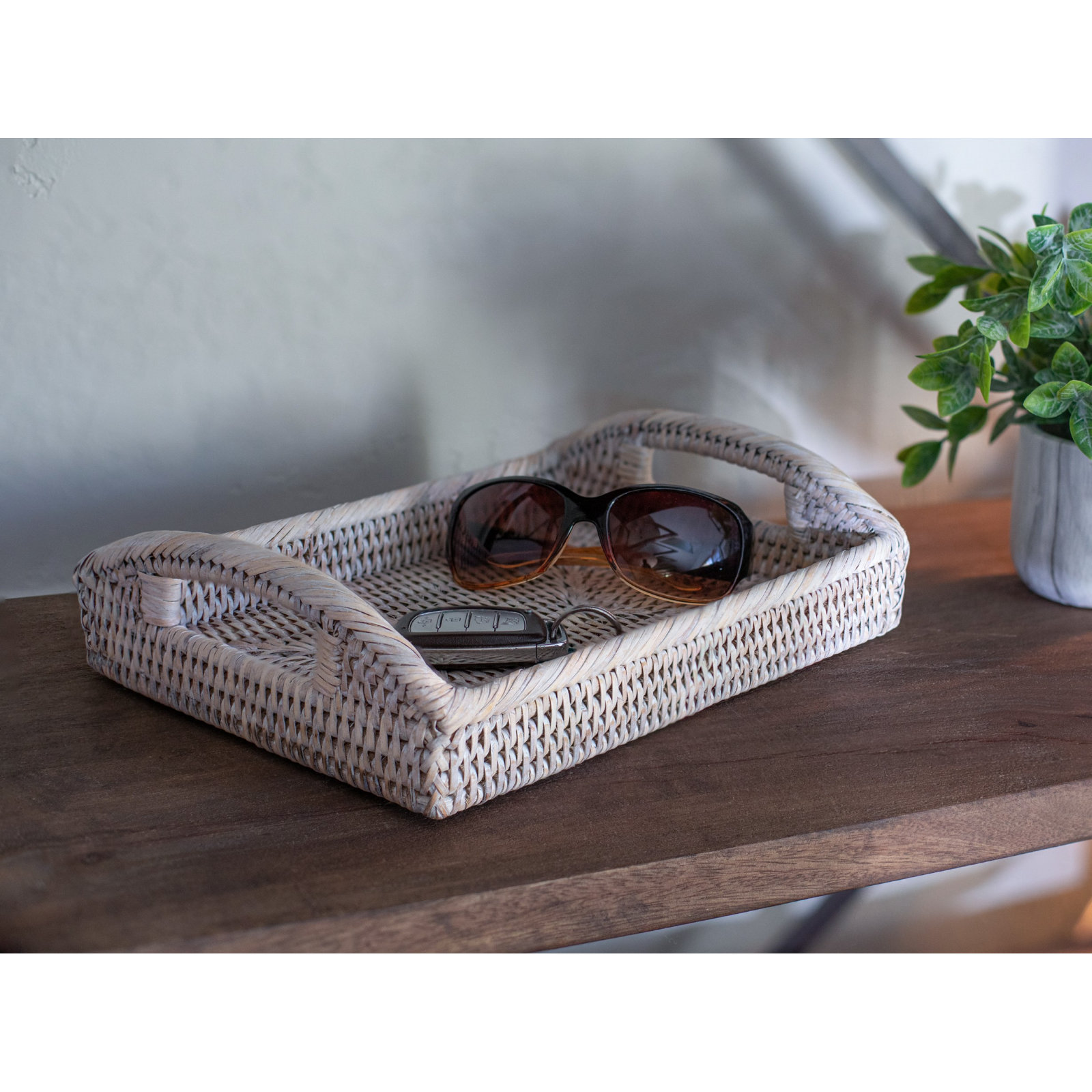 Panya Decorative Tray, White Wash