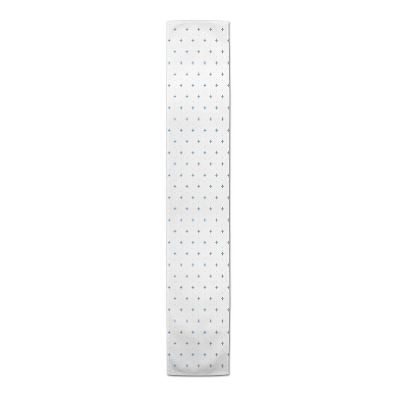 Rectangular Polka Dots Table Runner, 72" x 16", Blue/White