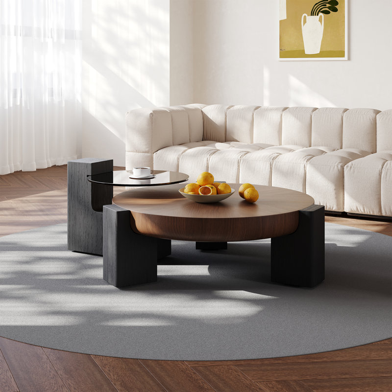 Table basse gigogne 35,4 ", bois brun, ensemble de 2