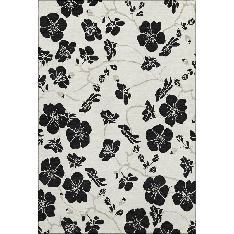 Tapis floral Premium lavable à la machine Diskin AMF1034, Rectangulaire 8 pi x 10 pi