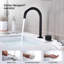 Robinet de lavabo de salle de bain circulaire à une poignée et deux trous avec drain-123849363
