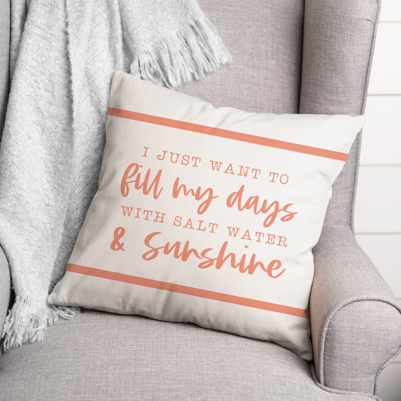  Housse et insert de coussin carré Salt Water and Sunshine, Orange