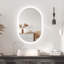 Miroir de salle de bain mural ovale à rétroéclairage à DEL avec anti-buée et à intensité variable Maléia-462603164