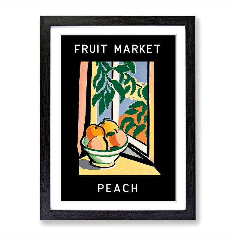 Peach Fruit Market Exhibition Vol.2 - Single Picture Frame Print on Wood, 34cm H x 25cm W x 2cm D