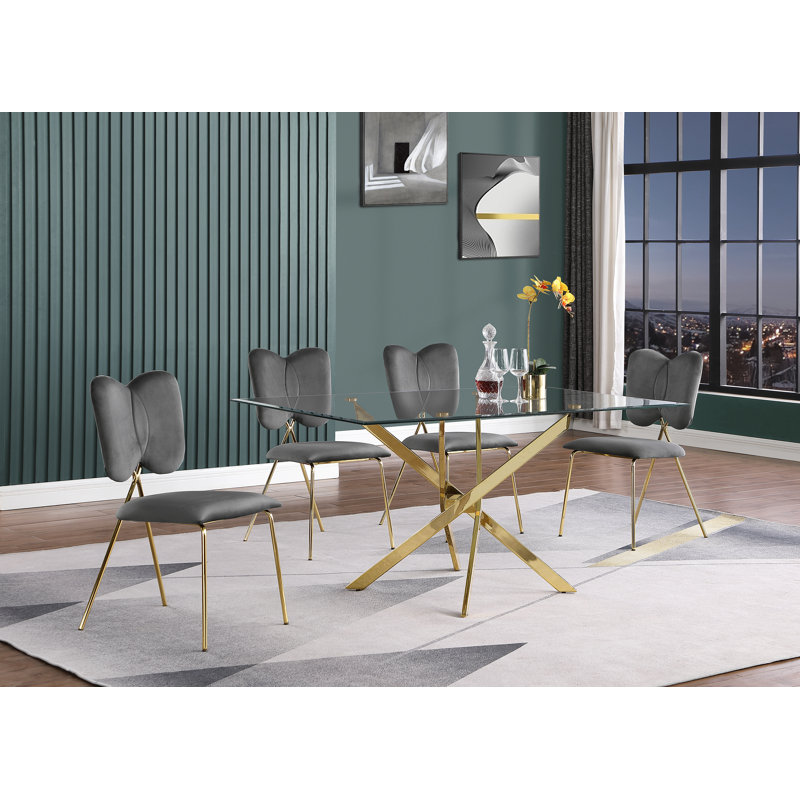 Arieyana 4 - Person Trestle Dining Set, Dark Gray