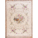 Early 20th Century Light Ivory Color Birds and Flowers Chinese Silk Embroidery Textile Art