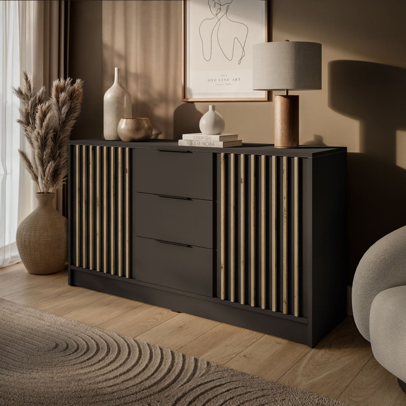 155cm Sideboard, Graphite/Artisan Oak