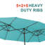 Parasol de patio 15 pi avec base et lumières solaires-1703462353