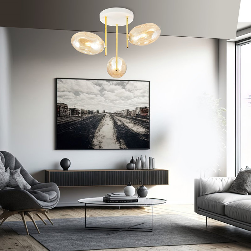 Maleya 3 - Light Unique/Statement Chandelier, Amber