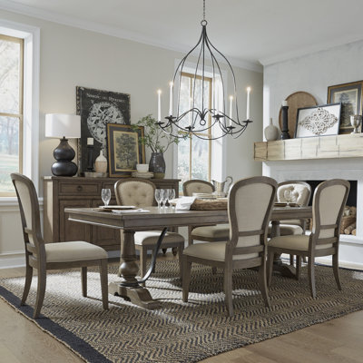 Aisja Optional 7 Piece Trestle Table Set