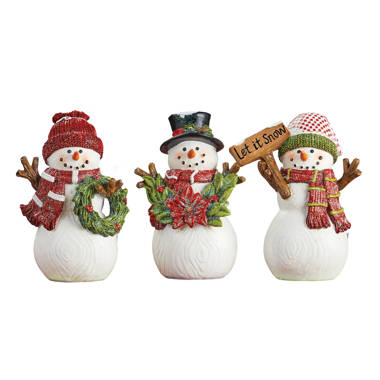 5 Pcs Resin Fish Tank Christmas Decoration Mini Snowman Figurines  Accessories