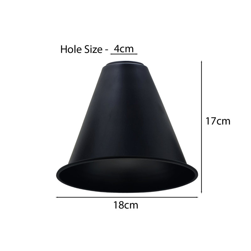 Louetta 17cm H Metal Bell Lamp Shade ( Uno ), Black