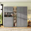 Armoire-lit moderne avec garde-robe et tablettes de rangement, tablettes à DEL à 5 niveaux, armoires suspendues-1791145807