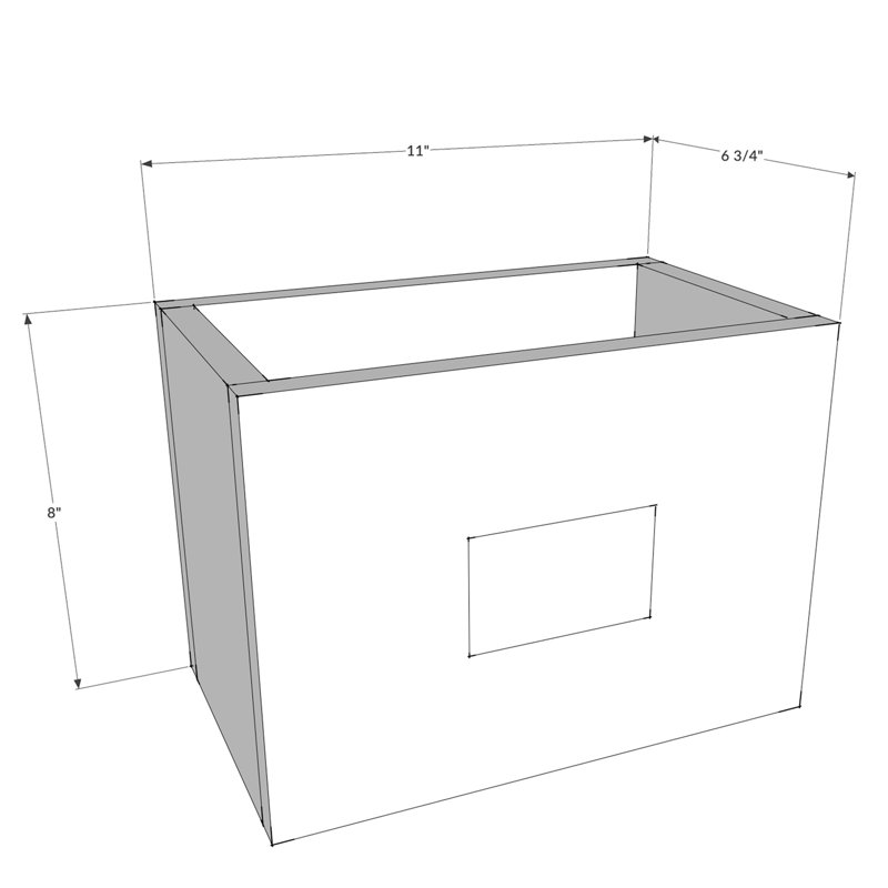 Boîte à fleurs en bois Kahnah, H 8 po x l 11 po x P 6,75 po, Brun