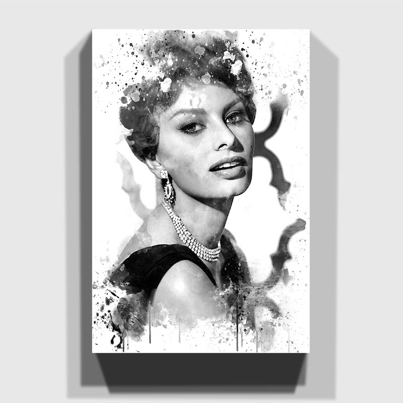 Sophia Loren - Wall Art, 60cm H x 40cm W, Wrapped Canvas