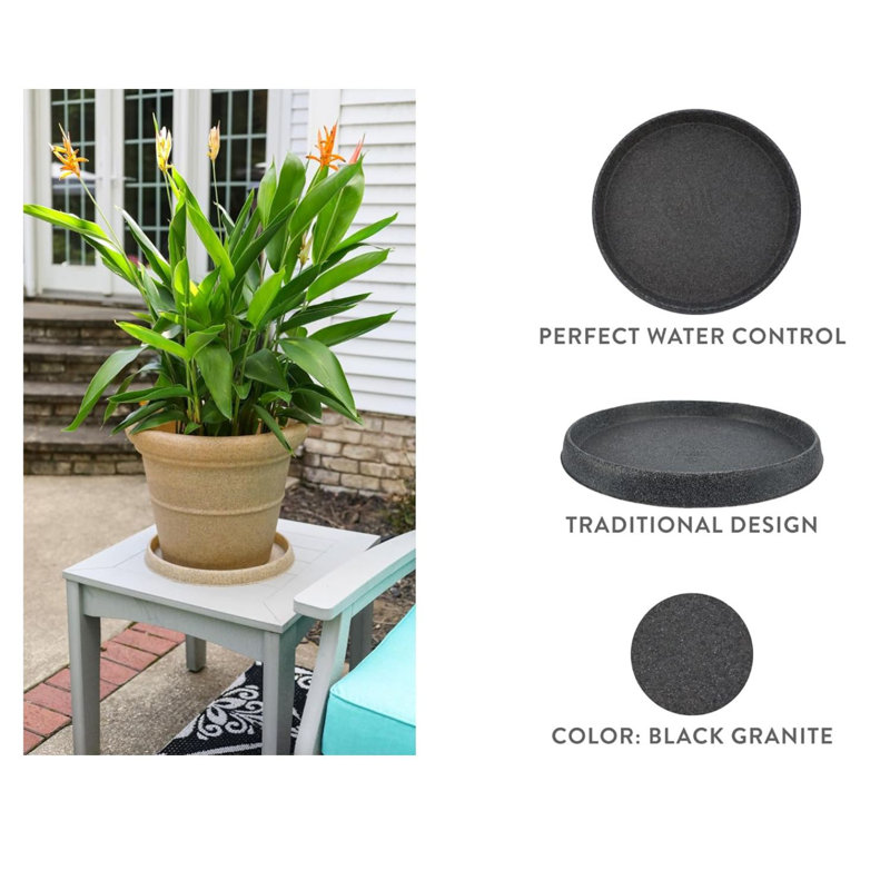 Soucoupe Terrazzo, H 1,35 po x l 15,25 po x P 15,25 po, Granite