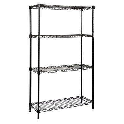 Quantum Storage Systems RWR72-2436LDBK Adjustable Wire Black Epoxy 4 Shelves 72" H x 36" W x 24" D
