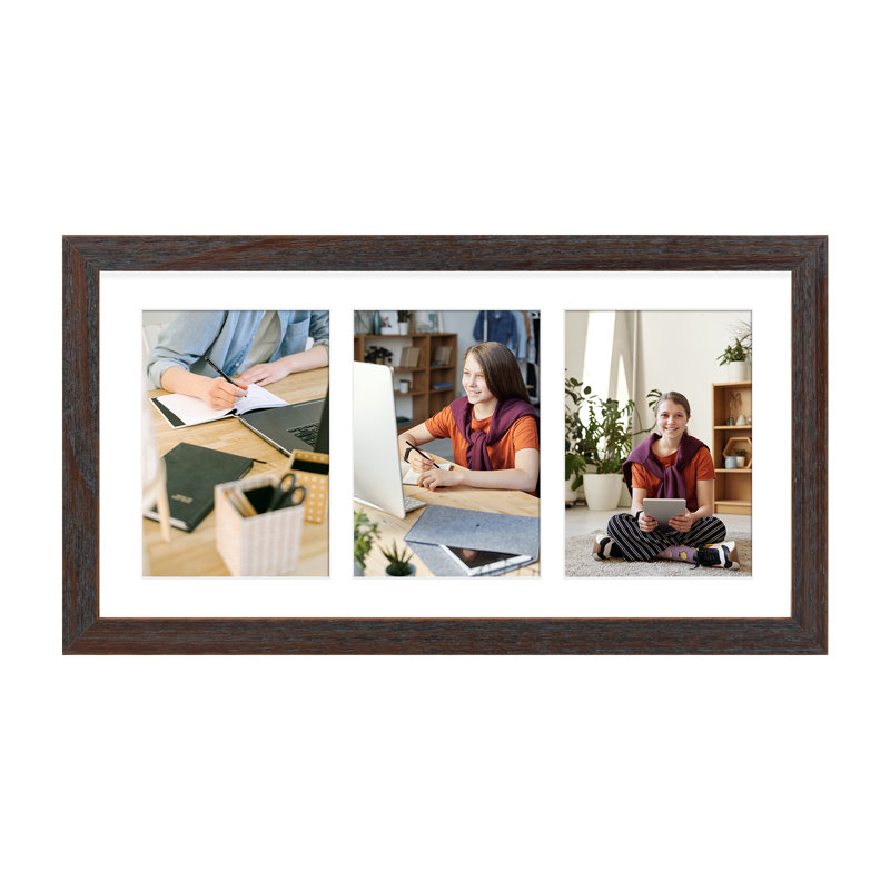Malaeka Wood Collage Picture Frame Displaying 5x7 Photos, Brown, 5'' x 7''