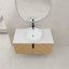 Meuble-lavabo 36 po avec lavabo d'art en céramique et dalle de pierre artificielle, porte à fermeture en douceur