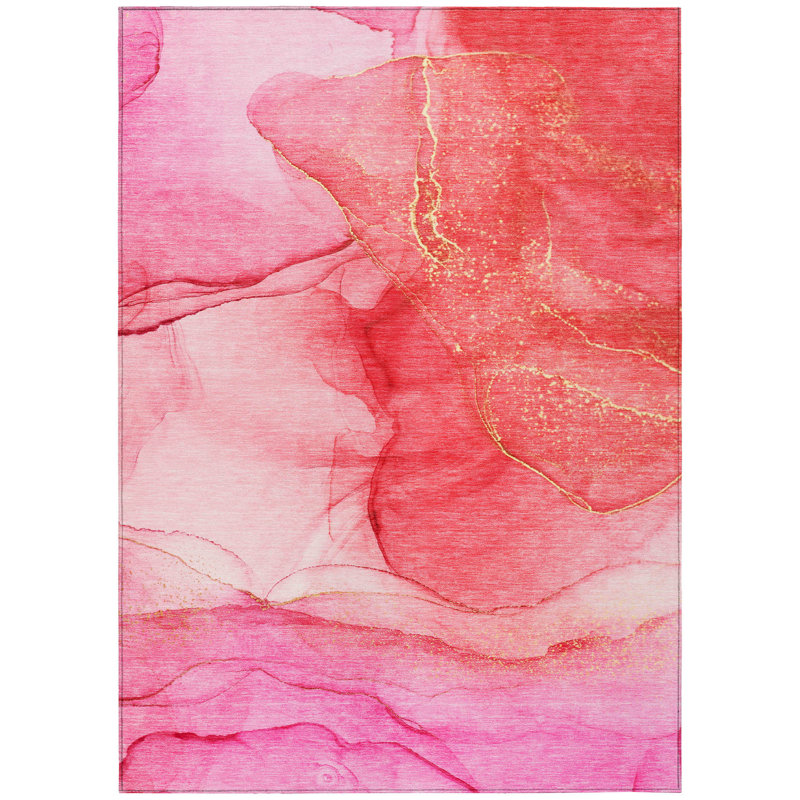 Kyrie Washable Abstract Indoor / Outdoor Rug, Rectangle 3' x 5'
