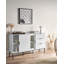 Glass Display Sideboard LEDUC White